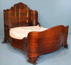 Rosewood rococo laminated bed signed J. H. Belter