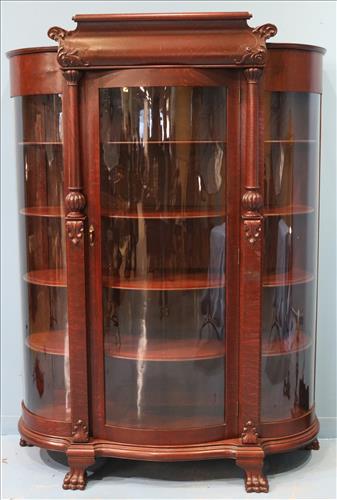 Curved glass front curio cabinet online