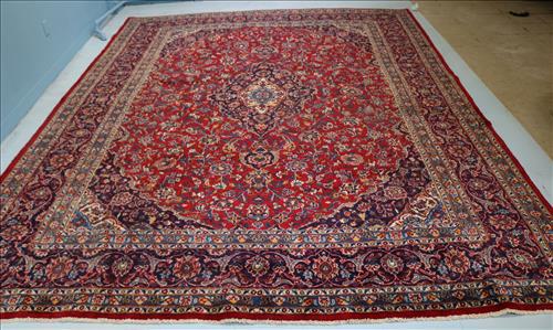 Antique Persian rug, red, purple, blue and cream (1 of 4)