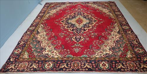 Antique Turkish rug, red, cream and blue (1 of 4)