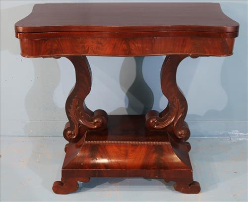 Mahogany Empire game table attrib. to Corvell (1 of 4)