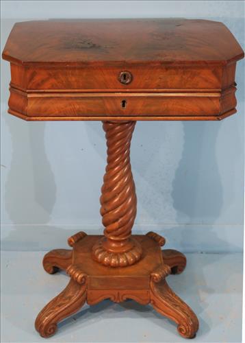 Federal mahogany sewing stand, 30 in. T, 20.5 in. W. (1 of 5)