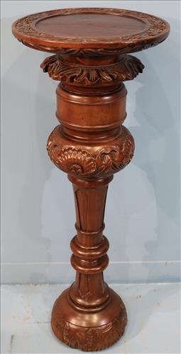 Mahogany contemporary pedestal, 3 ft. 2.5 in. T. (1 of 4)