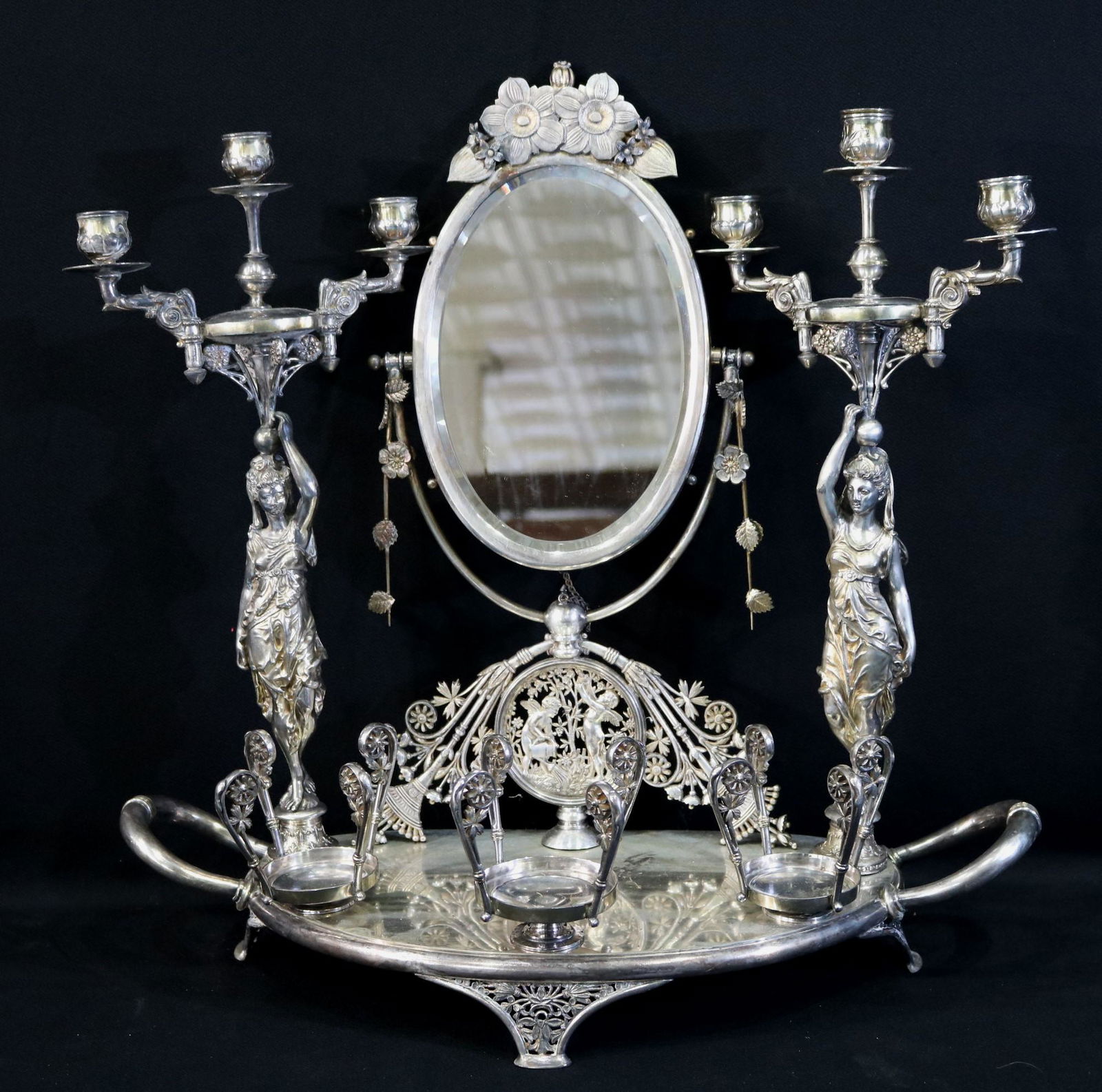 Extraordinary 19th Century dressing mirror with signature (1 of 7)