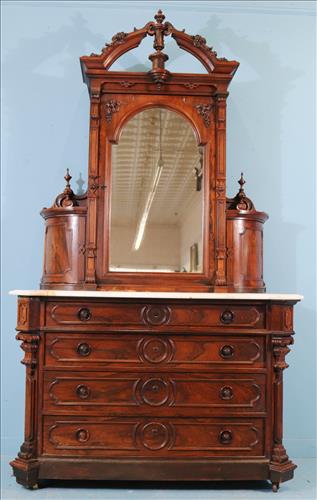 Rosewood Victorian dresser signed E.W. Hutchings (1 of 10)