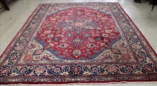 Handmade Persian rug, red and beige (1 of 5)