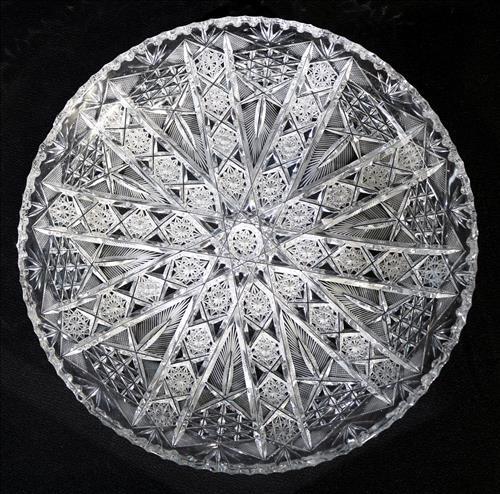 Cut glass tray, 2 in. T, 11.5 in. Dia.: Cut glass tray, 2 in. T, 11.5 in. Dia..