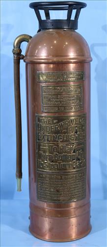 Copper and brass fire extinguisher, 1912 (1 of 3)