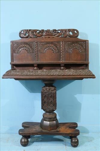 Unusual mahogany carved Jacobean stand (1 of 4)
