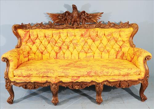 Contemporary sofa with heavily carved eagle crown (1 of 4)