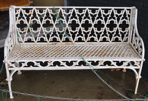 Heavy cast iron gothic style garden bench (1 of 5)