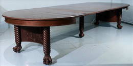 Oak claw foot banquet table, attrib. to Horner