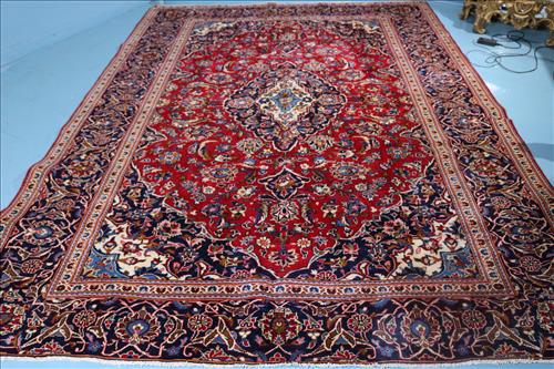 Kashan hand knotted area rug, 7 ft. 10 in. x 11 ft. 1 in. (1 of 5)