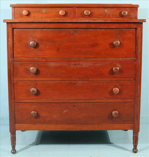 Mahogany early chest with writing drawer (1 of 4)