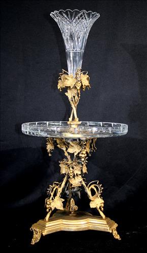 Large Victorian epergne on gold gilded stand (1 of 8)