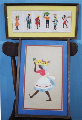 Pair of needlepoint framed, 18.5 x 12 (1 of 3)