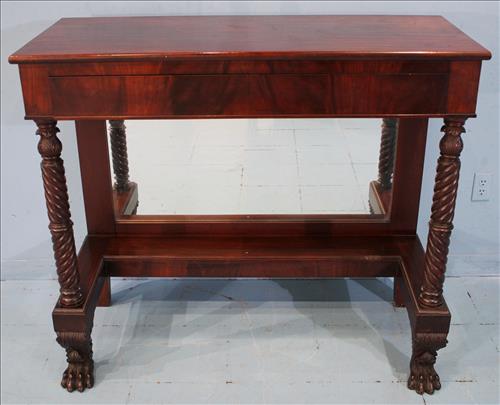 Mahogany Federal style pier table with claw feet (1 of 3)