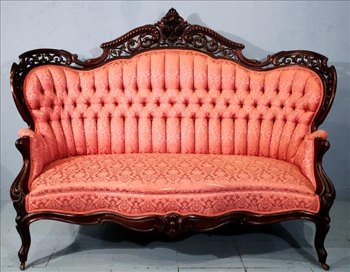 Rosewood rococo laminated Meeks sofa, Stanton Hall (1 of 8)