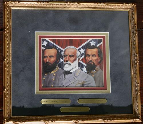 Small matted framed print of Jackson, Lee and Forrest (1 of 3)