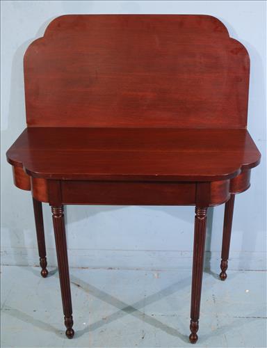 Mahogany game table with block top (1 of 2)