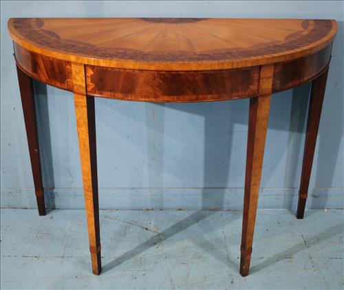 Mahogany and walnut console table with mixed inlay (1 of 4)