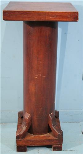 Mission oak pedestal, 34 lin. T, 14 in. square (1 of 3)
