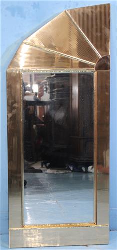 Art Deco gold framed mirror, 1984, 30 in. T, 16 in. W. (1 of 2)