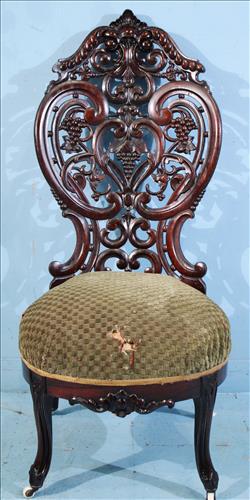 Rosewood slipper chair, Meeks Stanton Hall pattern (1 of 4)
