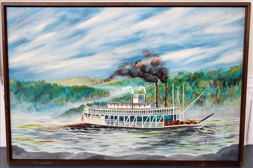 Oil on canvas of the Delta Queen Paddlewheel Riverboat (1 of 3)