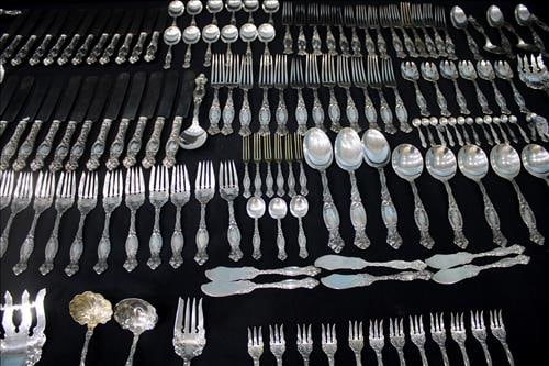 Very arge Art Noveau sterling silver flatware set, 220 pieces (1 of 9)
