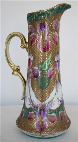 Very large hand painted Nippon tankard with gold paint (1 of 3)