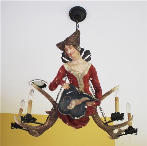 Figural Fan/Light Chandelier (1 of 3)