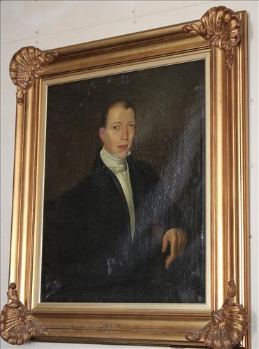 Oil on canvas of original Natchez Gentleman, 38 x 33: Oil on canvas of original Natchez distinguished Gentleman in gold gilded Antique frame, 38 x 33