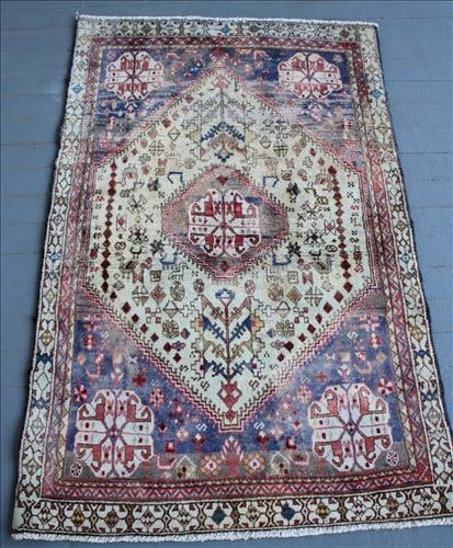 Small handmade Abadeh Persian rug in pastels, 3 ft. x 4 ft. 5 in. (1 of 2)