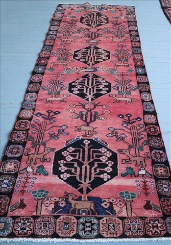 Handmade Hamadan Persian hall runner rug, 3 ft. 5 in x 10 ft. (1 of 4)