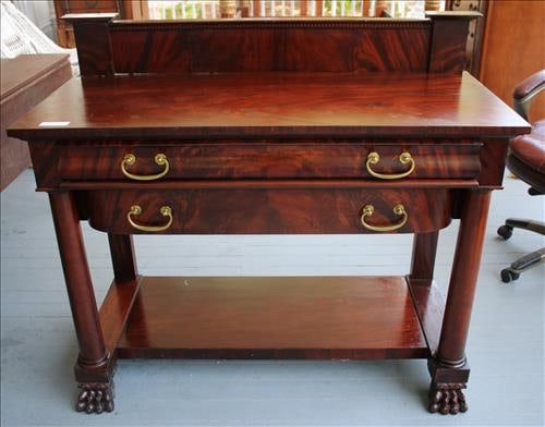 Mahogany Empire dining room server with column supports (1 of 6)