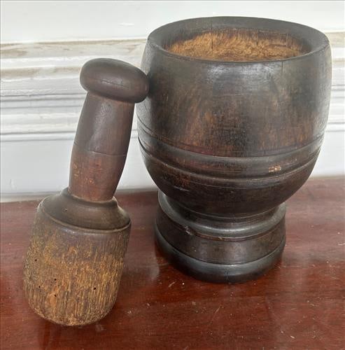 Antique wooden Mortar and Pestle from downtown drug store (1 of 5)