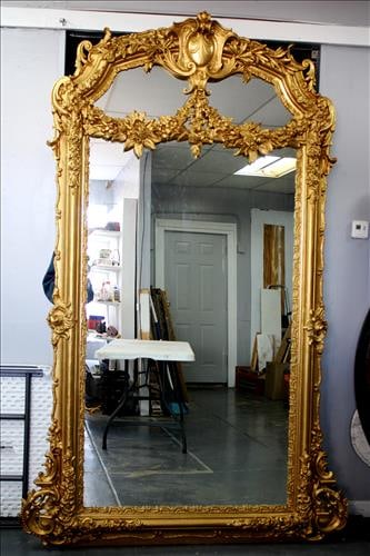 Beautiful gold gilded rococo pier mirror, 7 ft. 11 in. T, 5 ft. W. (1 of 11)