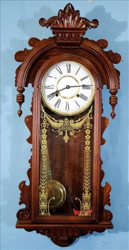 Contemporary regulator wall clock in running condition, complete (1 of 3)