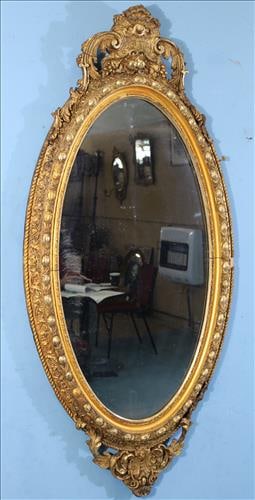 Beautiful ornate wall mirror, needs some restoration, 63 x 31 (1 of 4)