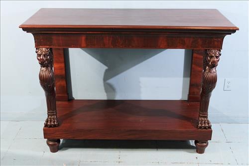 Empire mahogany pier table with standing lion supports (1 of 4)