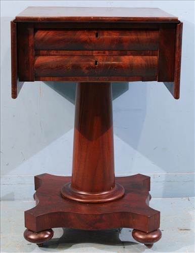 Mahogany empire 2 drawer drop leaf work table (1 of 3)