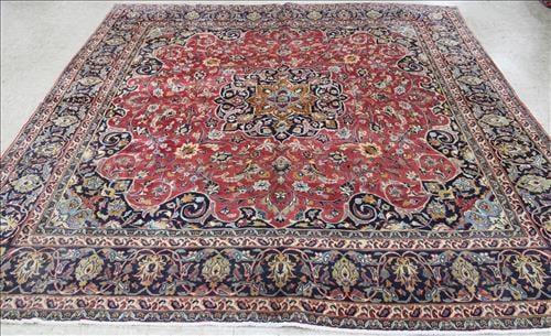 Very rare square handmade Persian rug, 9 ft. 6 in. Sq. (1 of 5)