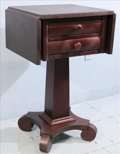 Mahogany empire 2 drawer drop leaf work table (1 of 3)