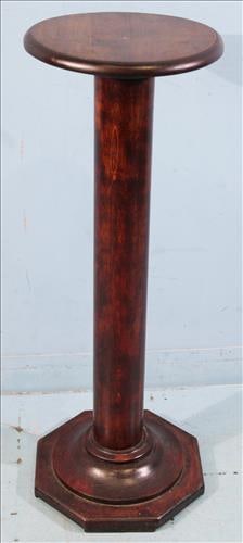 Mahogany empire round column pedestal with octagon base (1 of 3)