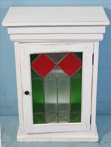 Medicine cabinet with one stained and leaded glass door (1 of 3)