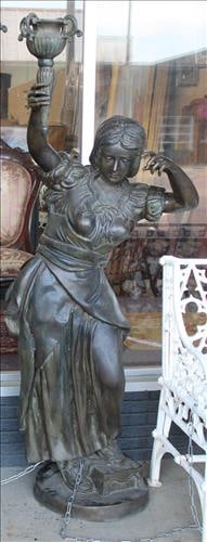 Life size bronze garden statue from Gov. Bibb mansion, 63 in. T. (1 of 4)