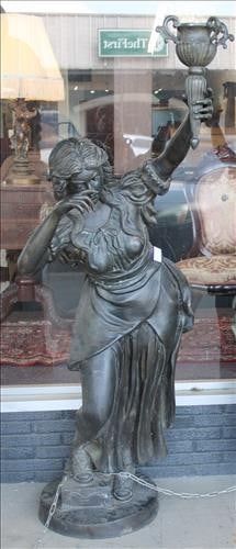 Life size bronze garden statue from Gov. Bibb mansion, 63 in. T. (1 of 4)