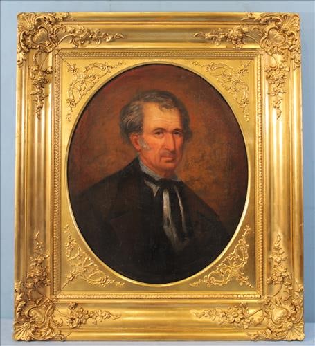 19th Century oil portrait of President Zachary Taylor,  Square canvas - 30 x 25, frame - 40 x 35.5 (1 of 8)