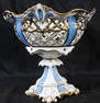 Old Paris Center bowl with white and blue accents, 9.5 in. Dia.